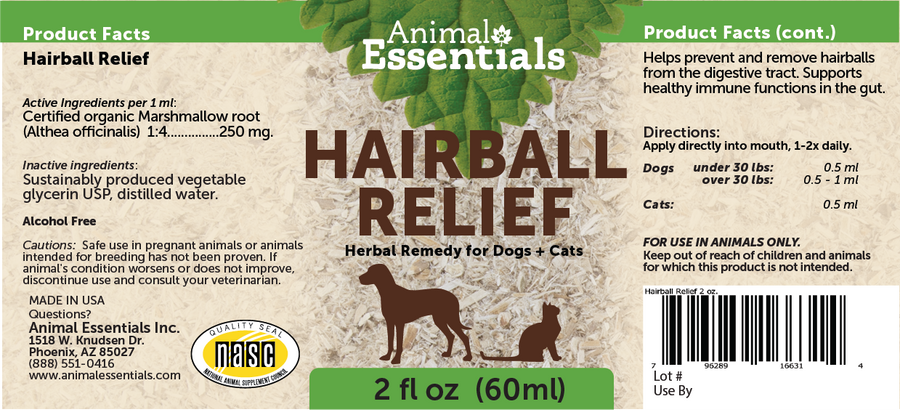 Animal Essentials Hairball Relief formula Howell, MI Pet X
