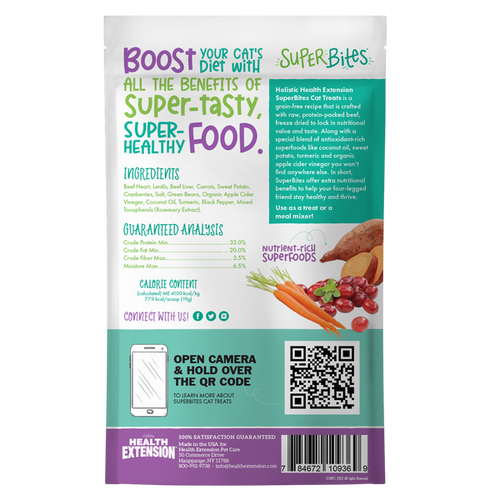 Health Extension Superbites Freeze Dried Raw - Beef Recipe Cat Treats (0.75 oz)