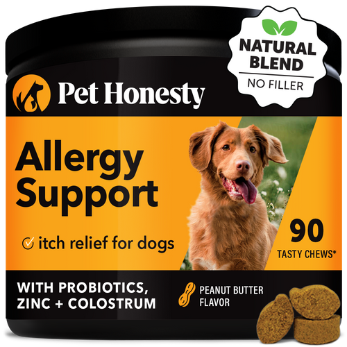 Pet Honesty Allergy Support Supplement Peanut Butter Flavor for Dogs (90 Soft Chews - 9.5 oz)