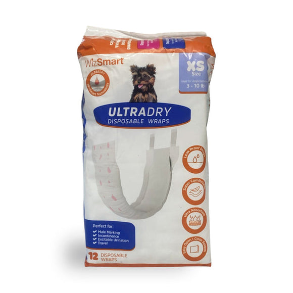 WizSmart UltraDry Disposable Male Dog Wrap