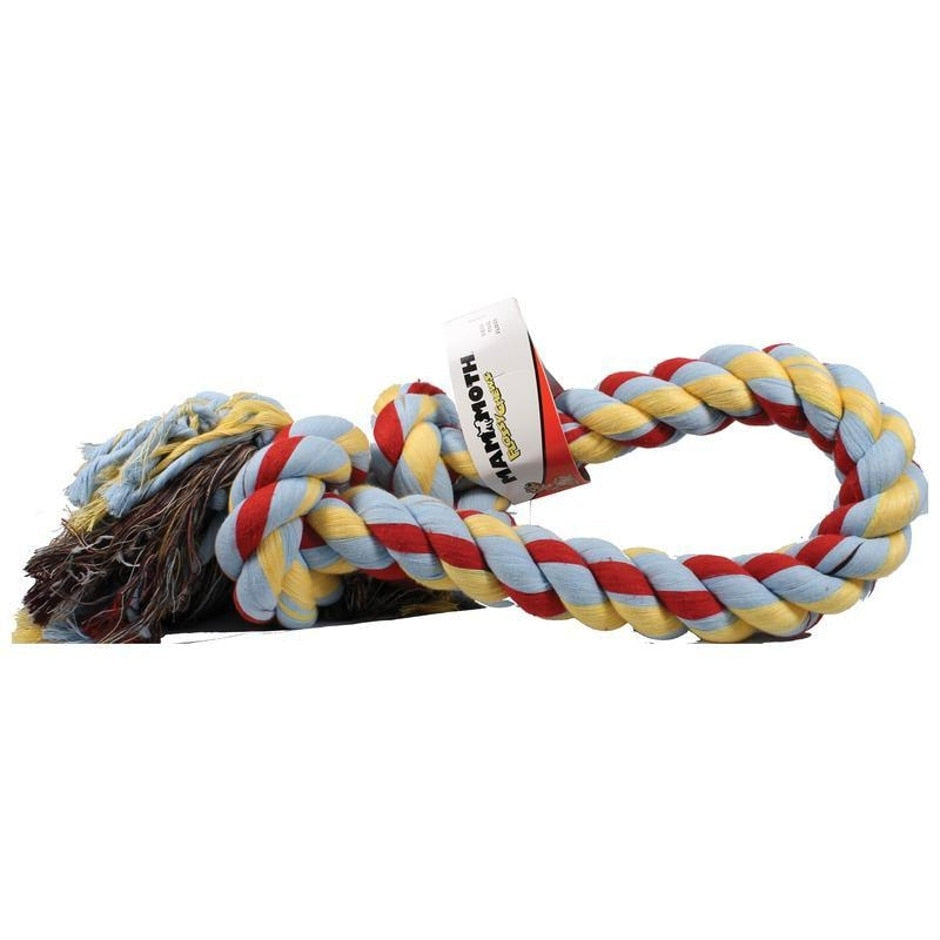 (2-Pack) Mammoth Flossy Chews Cotton Rope Tug Toy For Dogs - Large 25-Inch, 3-Knot, White