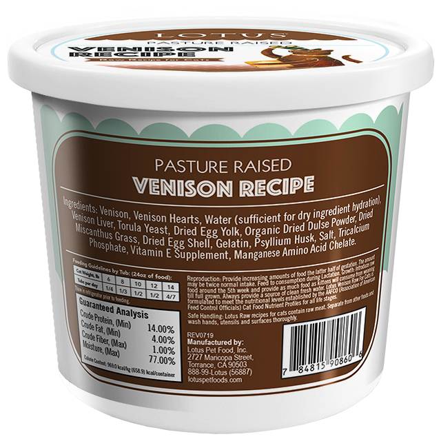 Lotus Raw Cat Food Venison Recipe Howell, MI Pet X Supplies & Tack