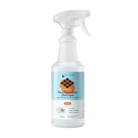 Kin + Kind Pee+Stain+Odor Destroyer (Multi-Surface) - Citrus for Dogs (32 oz)