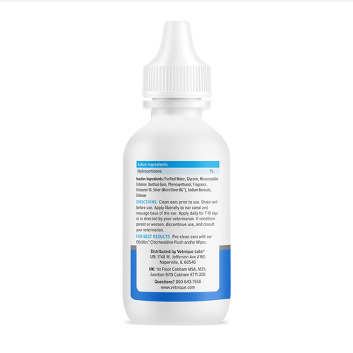 Vetnique Labs Oticbliss Vet-Strength Pet Ear Drops with MicroSilver BG™