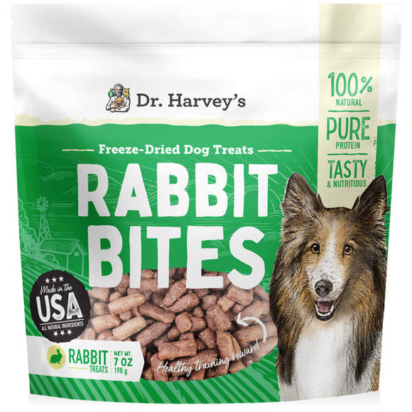 Dr. Harvey's Rabbit Bites Freeze-Dried Raw Dog Treat (7 oz)