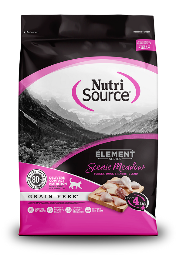 NutriSource® Scenic Meadow Grain Free Turkey, Duck & Rabbit Blend Dry Cat Food (4 lb)