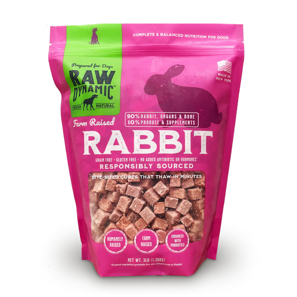 Raw Dynamic Frozen Raw Rabbit Formula for Dogs (6 LB)