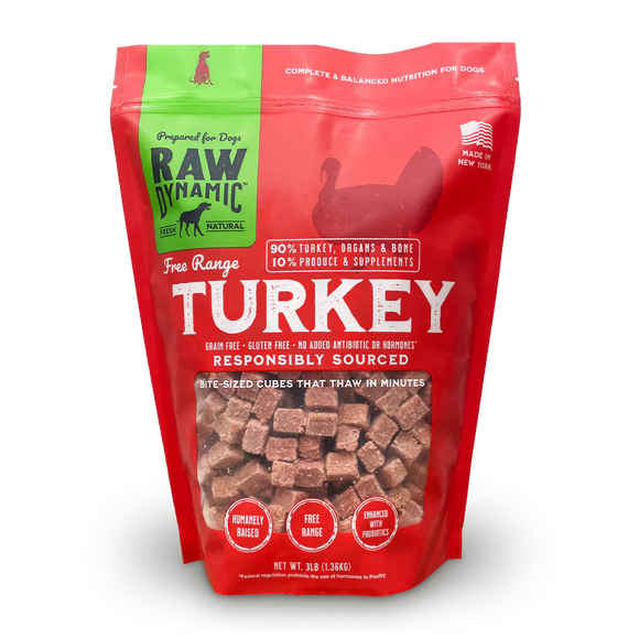 Raw Dynamic Frozen Raw Turkey Formula For Dogs (3 LB)