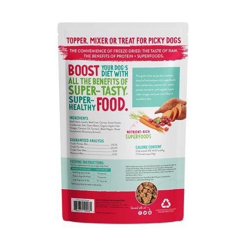 Health Extension Super Bites Freeze-Dried Raw Beef Recipe Meal Mixer for Dogs (3.5 oz)