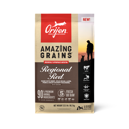 ORIJEN Amazing Grains Regional Red Dry Dog Food (22.5 LB)