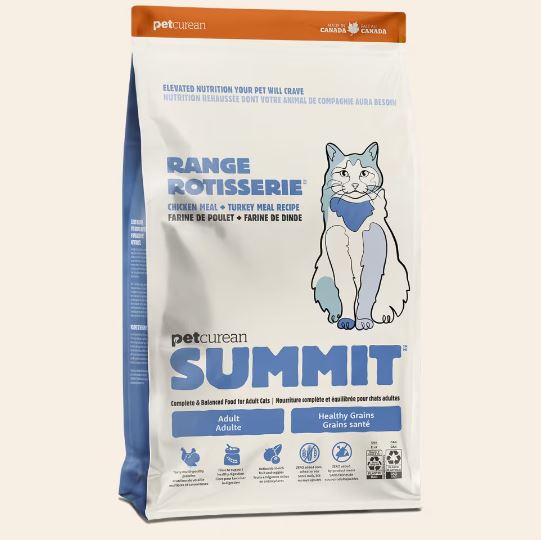 Petcurean Summit Range Rotisserie Chicken Meal + Turkey Meal Recipe for Adult Cats
