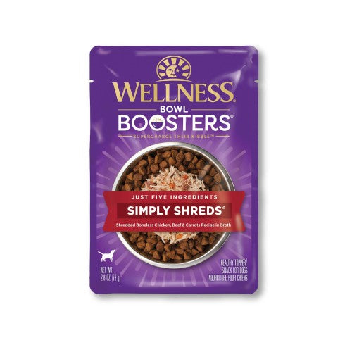 Wellness Bowl Bowl Boosters Simply Shreds Chicken, Beef & Carrots Wet Dog Food (2.8 oz)