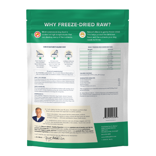 Dr. Marty Nature’s Blend Healthy Digestion Premium Freeze-Dried Raw Dog Food