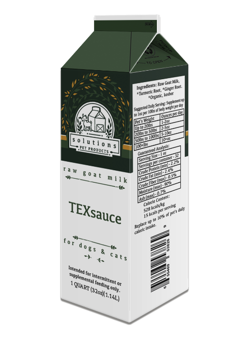 Solutions Pet Products Raw Goat Milk TEXsauce Supplement for Dogs & Cats