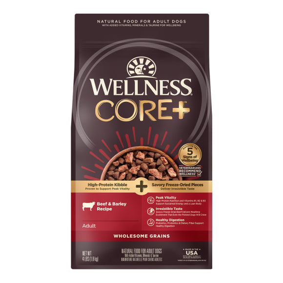 Wellness CORE+ Wholesome Grains Beef & Barley Dog Food