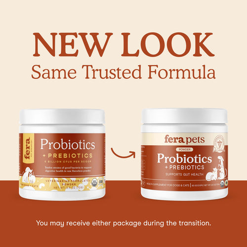 Fera Pet USDA Organic Probiotics with Prebiotics For Cats + Dogs