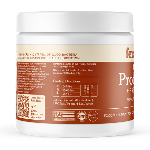 Fera Pet USDA Organic Probiotics with Prebiotics For Cats + Dogs