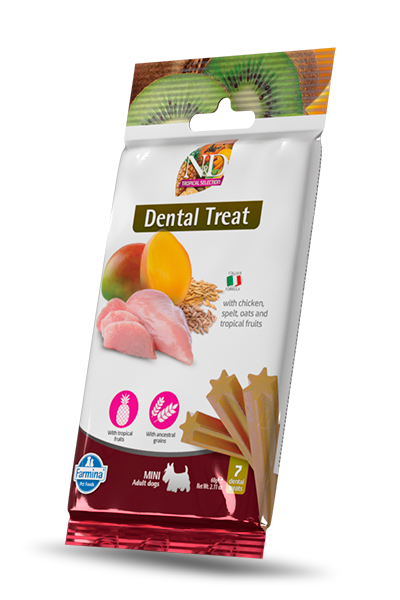 Farmina N&D Tropical Selection Canine Dental Treat with Chicken, Spelt, Oats and Tropical Fruits Mini Dog Treats