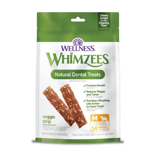 Whimzees Veggie Strip Dental Chew Dog Treats