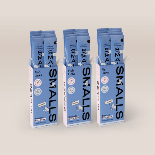 Smalls Fish Licks Skin & Coat Lickable Cat Treats