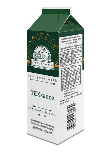 Solutions Pet Products Raw Goat Milk TEXsauce Supplement for Dogs & Cats (32 oz)