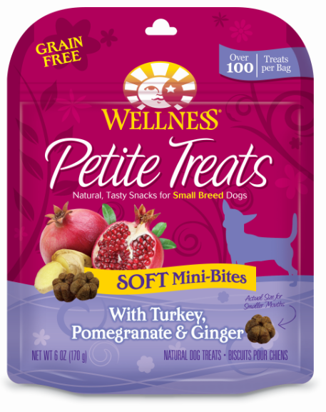 Wellness Petite Treats Grain Free Natural Soft Mini-Bites Turkey
