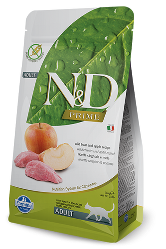 Farmina Prime N&D Natural & Delicious Grain Free Adult Wild Boar & Apple Dry Cat Food