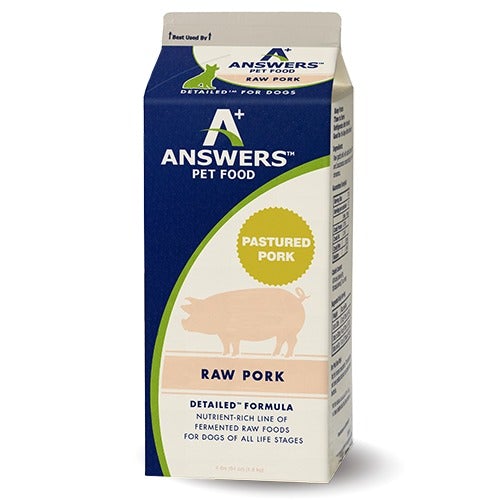 Answers Pet Food Detailed Pork Formula for Dogs - Carton