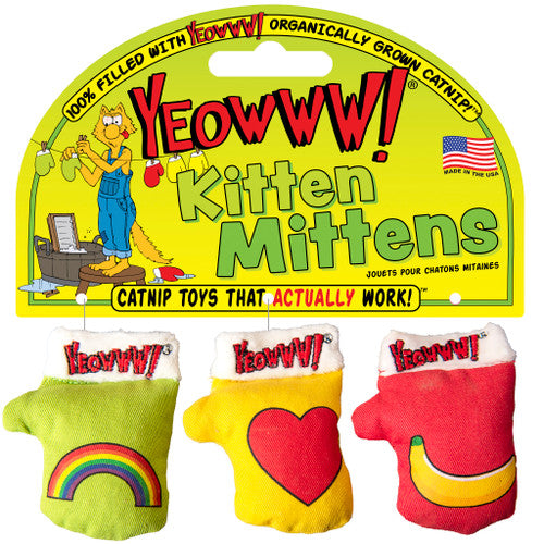 Yeowww! Catnip Kitten Mittens 3-pack Cat Toy (3 Pack)