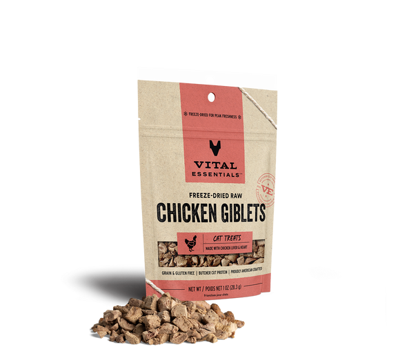 Vital Essentials Freeze Dried Raw Chicken Giblets Cat Treats Howell, MI Pet X Supplies & Tack