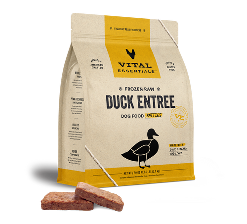 Vital Essentials Frozen Raw Duck Entree Dog Food Patties