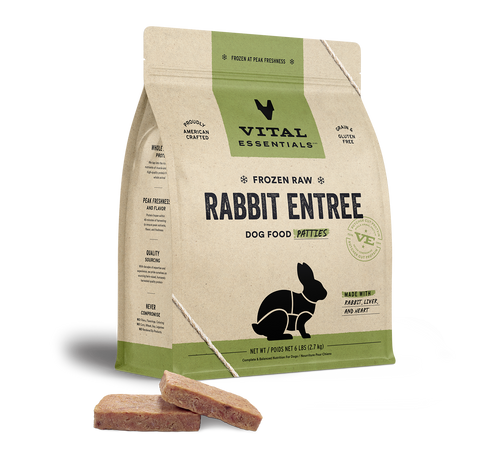 Vital Essentials Frozen Raw Rabbit Entrée Dog Food Patties